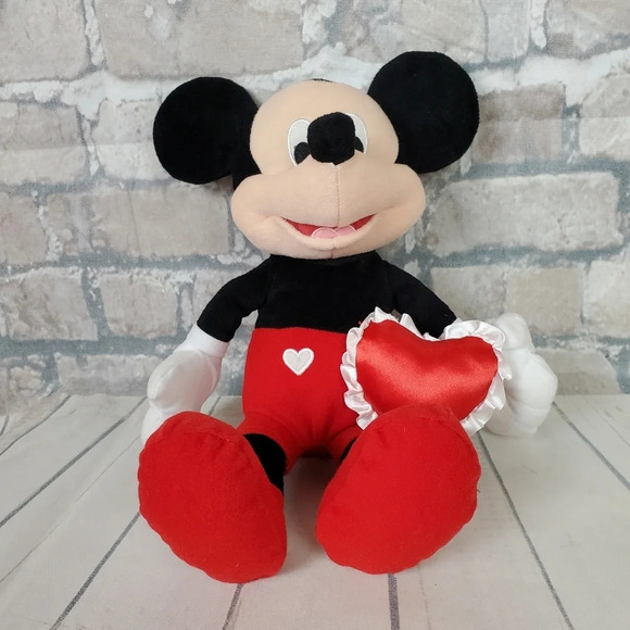 Disney Mickey Mouse Plush Valentine Heart 13" Tall - Picture 4 of 9